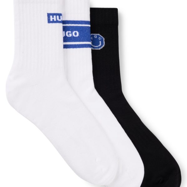 Lot de trois paires de chaussettes mi-mollet en coton mélangé – Hugo Boss