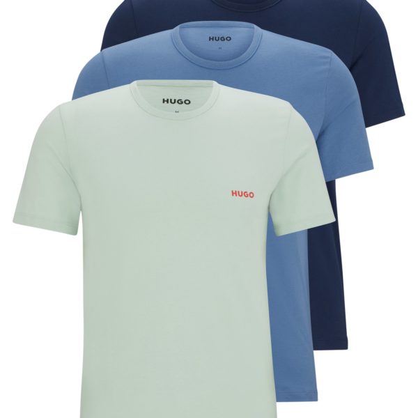 Lot de trois t-shirts en coton à logo imprimé – Hugo Boss