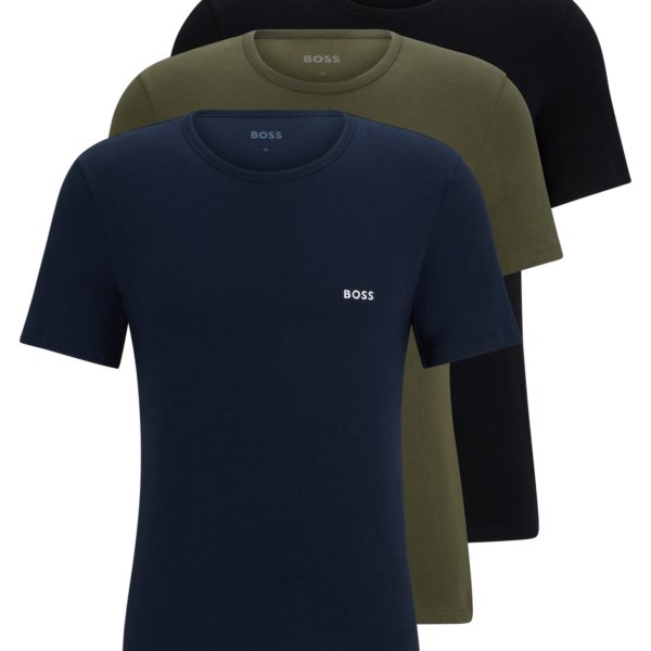 Lot de trois t-shirts logotés en jersey de coton – Hugo Boss