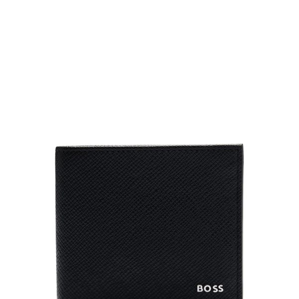 Portefeuille en cuir embossé avec logo en métal – Hugo Boss