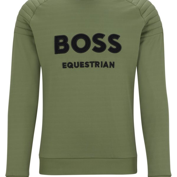 Sweat d’équitation vert olive avec épaulettes – Hugo Boss