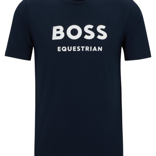 T-shirt d’équitation à manches courtes en coton stretch avec logo – Hugo Boss