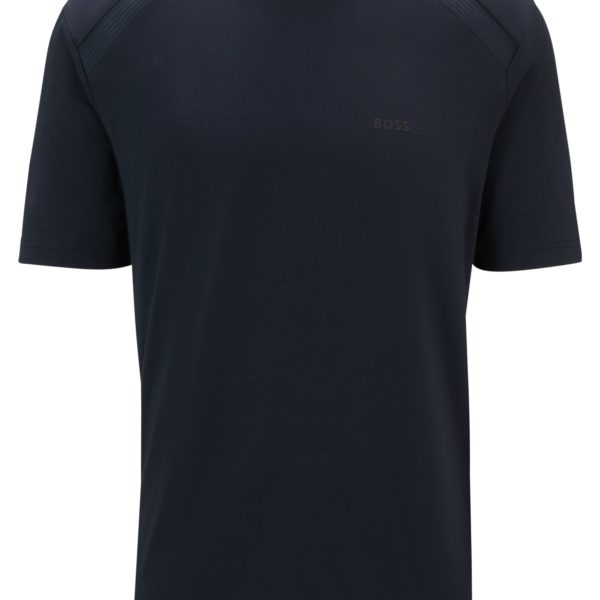 T-shirt en coton stretch à col rond avec logo – Hugo Boss