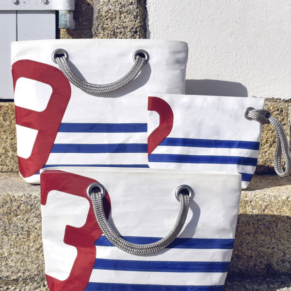 ARMOR-LUX Cabas Gwen – Armor Lux x 727 Sailbags – Grand Voile Femme BLANC/ESCADRE TU