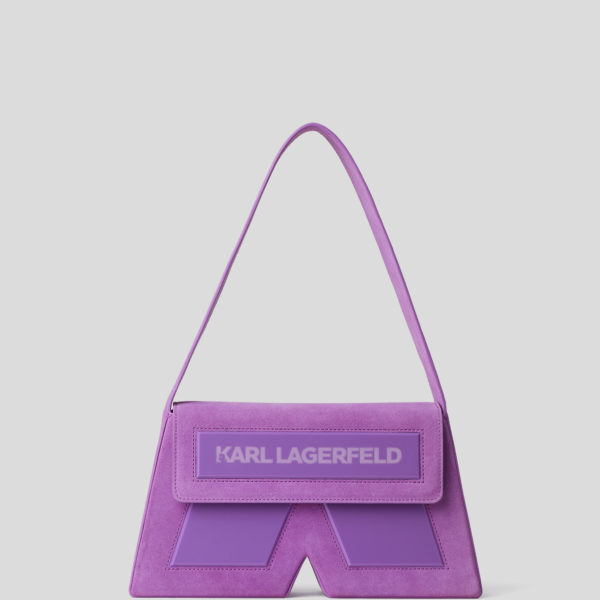 Karl Lagerfeld, Sac Porté Épaule En Daim De Taille Moyenne Ikon K, Femme, Mauve, Taille: X00 Karl Lagerfeld