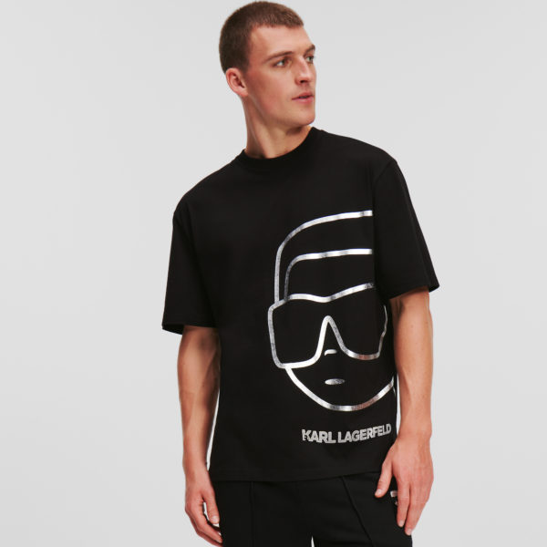 Karl Lagerfeld, T-shirt Métallisé K/ikonik, Homme, Noir, Taille: XXXL Karl Lagerfeld