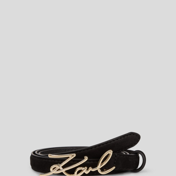 Karl Lagerfeld, Petite Ceinture K/signature, Femme, Noir, Taille: X95 Karl Lagerfeld