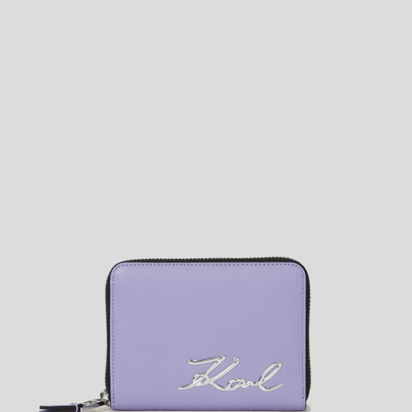 Karl Lagerfeld, Portefeuille Zippé K/signature De Taille Moyenne, Femme, Iris Purple, Taille: X00 Karl Lagerfeld