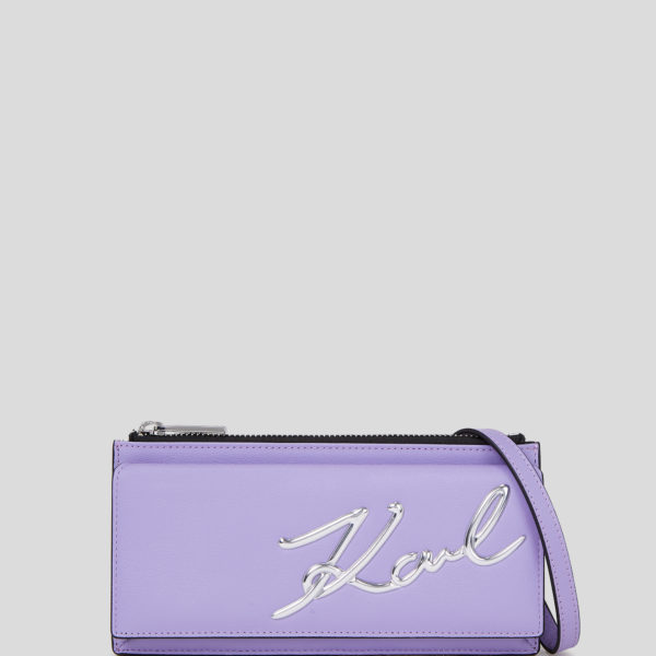Karl Lagerfeld, Porteuille Avec Bandoulière K/signature, Femme, Iris Purple, Taille: X00 Karl Lagerfeld
