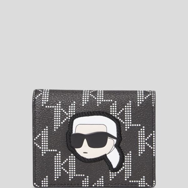 Karl Lagerfeld, Portefeuille À Deux Volets De Taille Moyenne K/ikonik Monogram, Femme, Noir, Taille: X00 Karl Lagerfeld