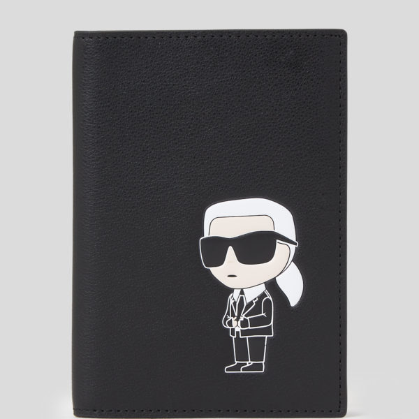 Karl Lagerfeld, Étui Pour Passeport En Cuir K/ikonik, Femme, Noir, Taille: X00 Karl Lagerfeld