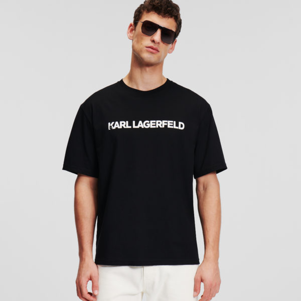 Karl Lagerfeld, T-shirt À Logo Karl, Homme, Noir, Taille: XXXL Karl Lagerfeld