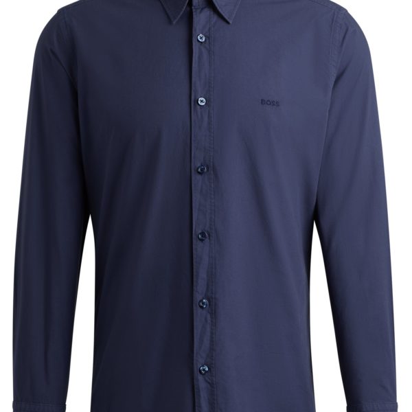 Chemise Regular en popeline de coton avec col Kent – Hugo Boss