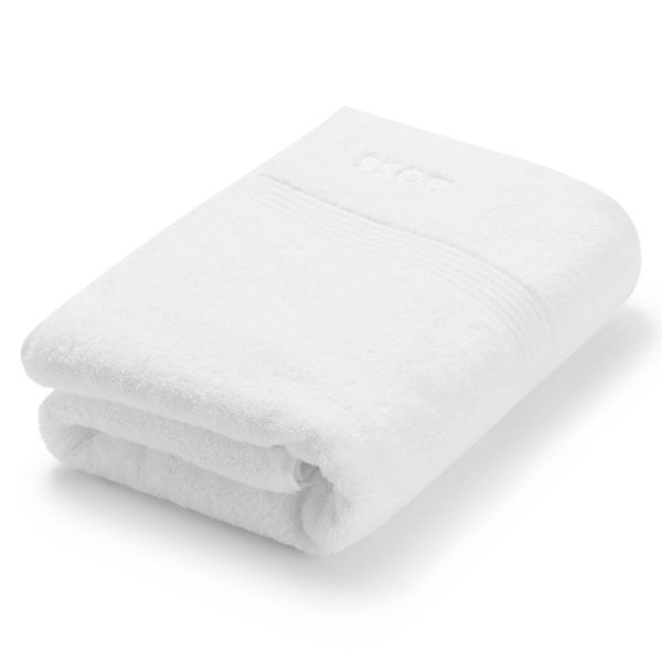Serviette de bain en coton blanc de la mer Égée avec logo ton sur ton – Hugo Boss