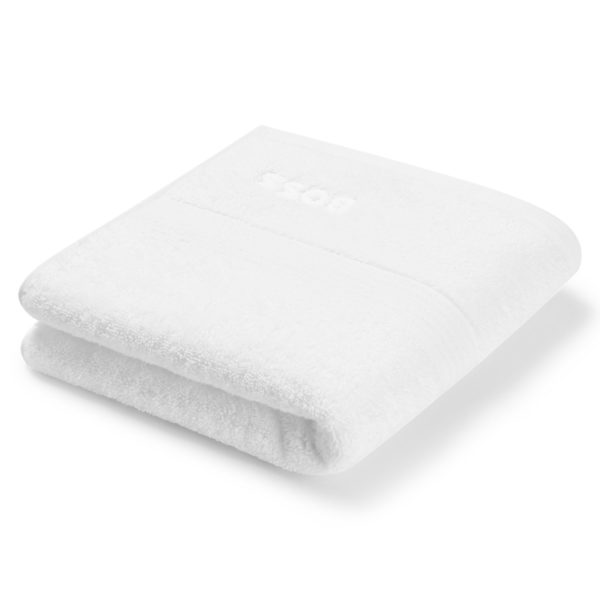 Serviette en coton blanc de la mer Égée avec logo ton sur ton – Hugo Boss