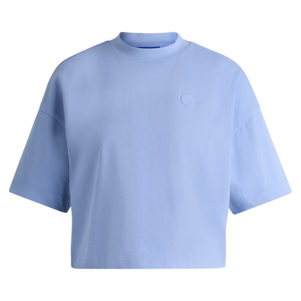T-shirt court en jersey de coton avec badge logoté – Hugo Boss