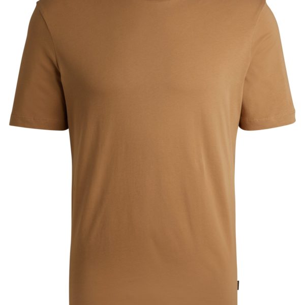 T-shirt Regular en jersey de coton avec col côtelé – Hugo Boss