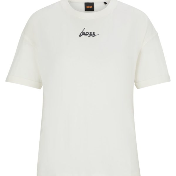 T-shirt en jersey de coton avec imprimé emblématique – Hugo Boss