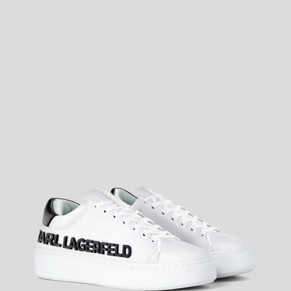 Karl Lagerfeld, Baskets À Logo Injecté Karl Maxi Kup, Homme, Blanc/Noir, Taille: L46 Karl Lagerfeld