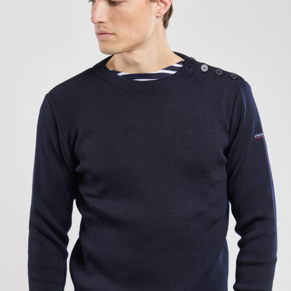 ARMOR-LUX Pull marin uni "Fouesnant" - laine Homme Navire 4XL