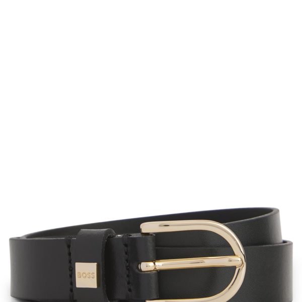 Ceinture en cuir italien avec boucle dorée – Hugo Boss