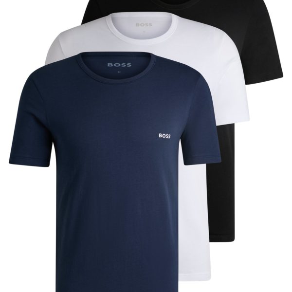 Lot de trois t-shirts en coton à logo brodé – Hugo Boss