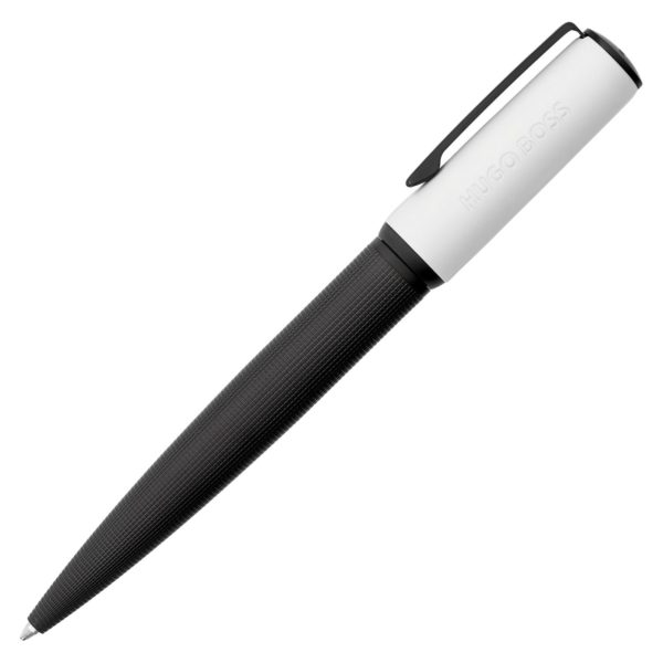 Stylo à bille à la texture mélangée avec capuchon blanc logoté – Hugo Boss