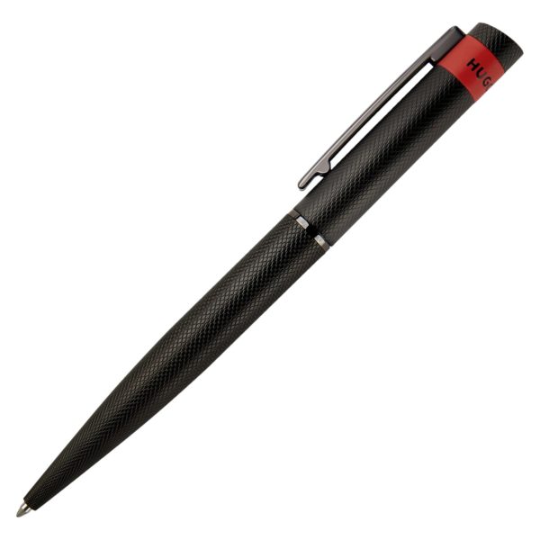 Stylo à bille noir à motif losanges mat – Hugo Boss