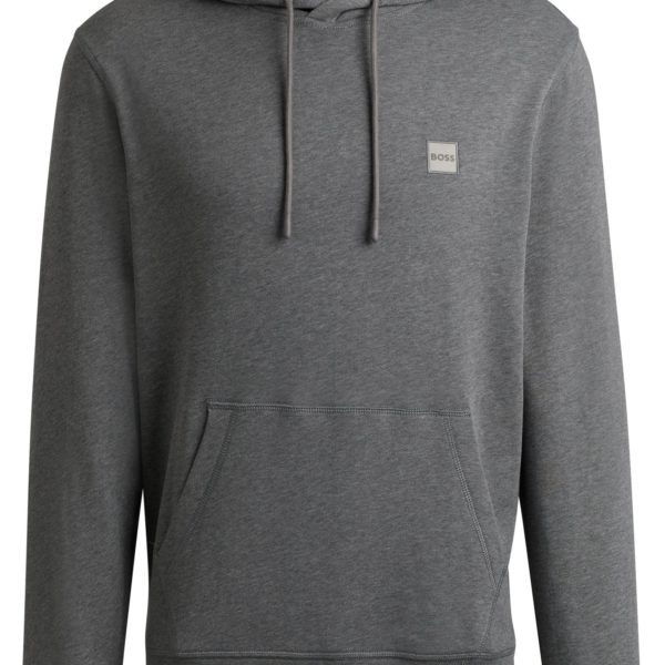 Sweat à capuche Regular en molleton de coton avec patch logoté – Hugo Boss