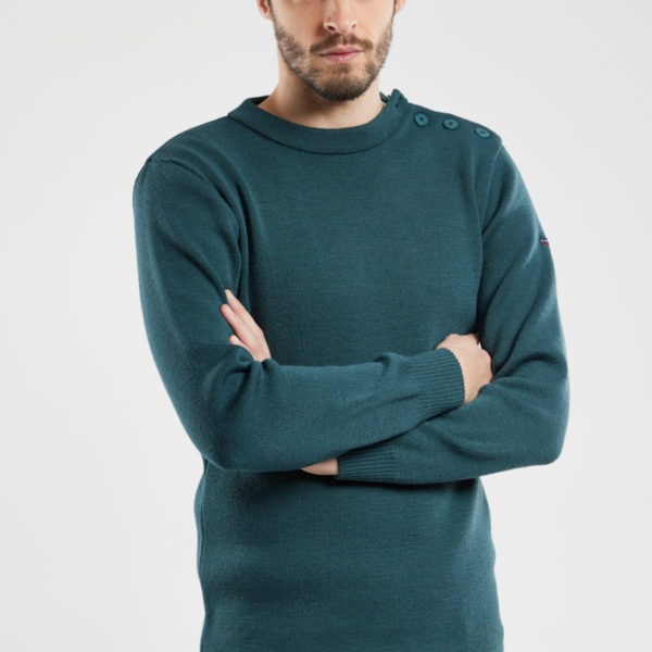 ARMOR-LUX Pull marin uni "Fouesnant" - laine Homme Dark storm 4XL