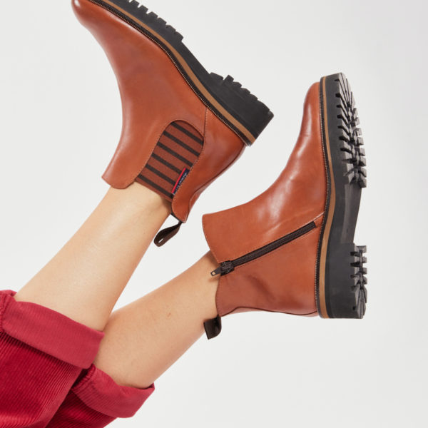 ARMOR-LUX Bottines chelsea – cuir Femme NOISETTE 41