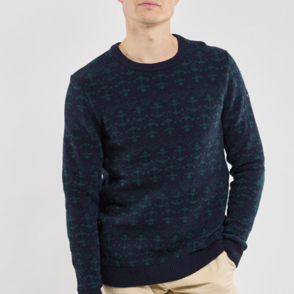 ARMOR-LUX Pull avec coudières - laine Homme Navire/Dark Storm 3XL