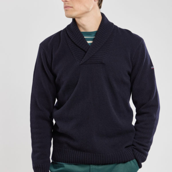 ARMOR-LUX Pull col châle - laine Homme Navire 3XL