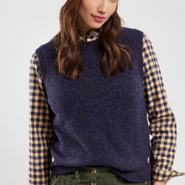 ARMOR-LUX Pull sans manche – laine Femme Sodalite Mélangé 3XL – 48