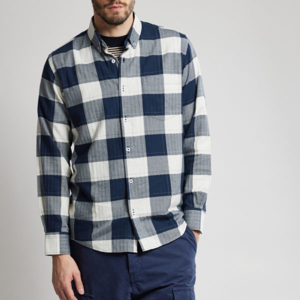 ARMOR-LUX Chemise à carreaux - coton Homme Tartan Winterblue/Milk 3XL