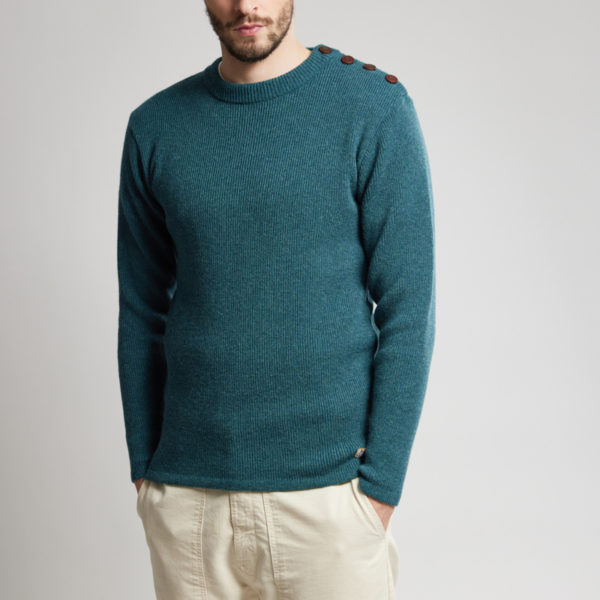 ARMOR-LUX Pull marin - lambswool Homme Dark Storm chiné 3XL