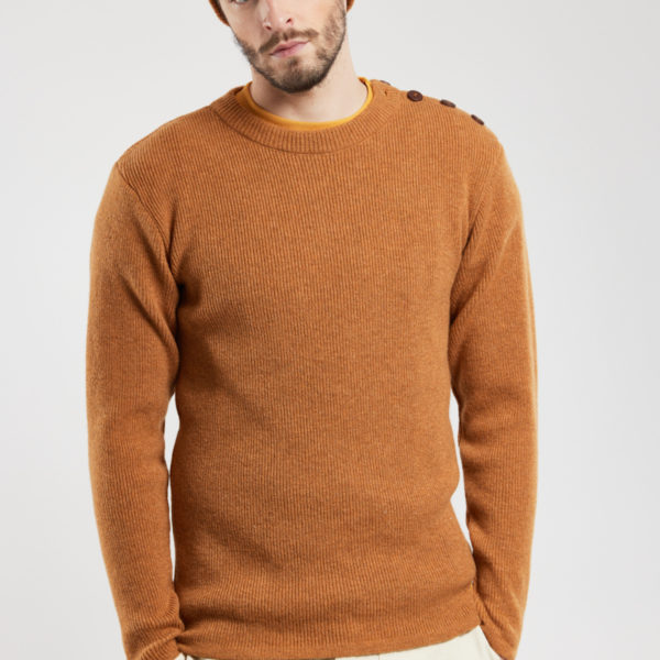 ARMOR-LUX Pull marin - lambswool Homme Dark Sunflower chiné 2XL