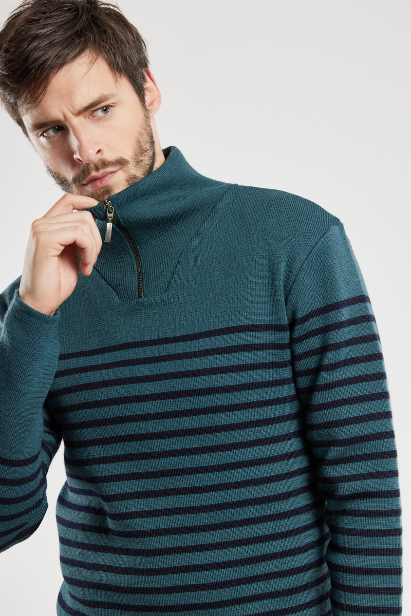 Armor Lux Pull Homme Luxe ARMOR-LUX Pull Camionneur Rayé Laine