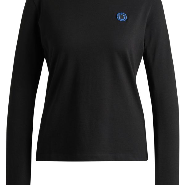 Haut en jersey de coton avec badge logoté Happy HUGO – Hugo Boss