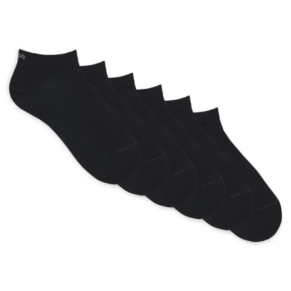 Lot de six paires de chaussettes basses en coton mélangé à logos – Hugo Boss