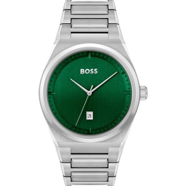 Montre avec cadran vert et bracelet à maillons – Hugo Boss