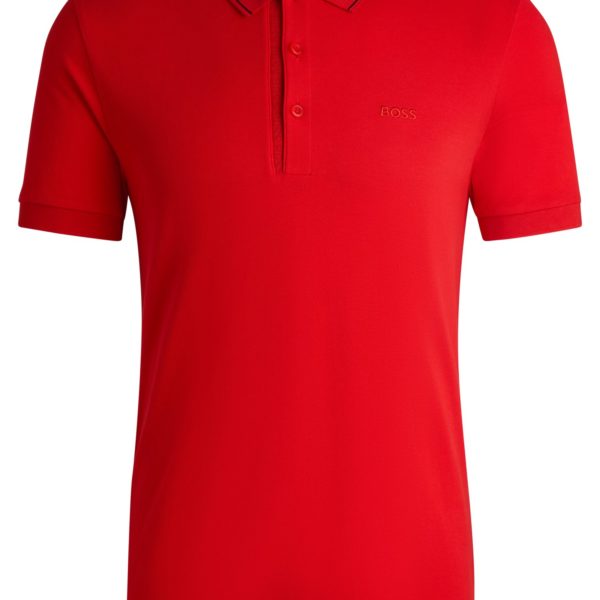 Polo Slim Fit en piqué de coton avec logo ton sur ton – Hugo Boss