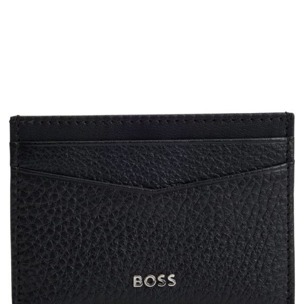 Porte-cartes en cuir grainé avec logo – Hugo Boss