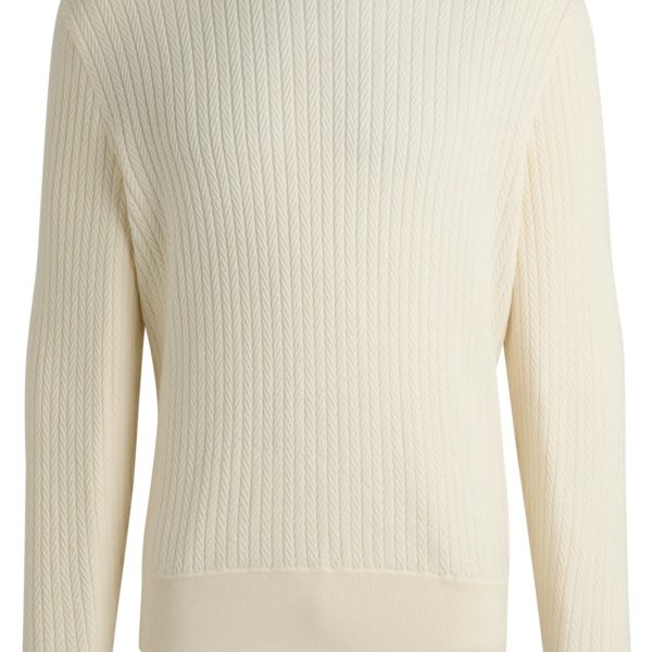 Pull en maille de laine mélangée à la texture chevrons – Hugo Boss