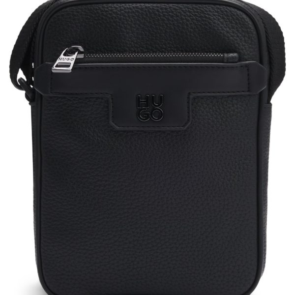 Sac reporter en similicuir grainé à logo revisité – Hugo Boss