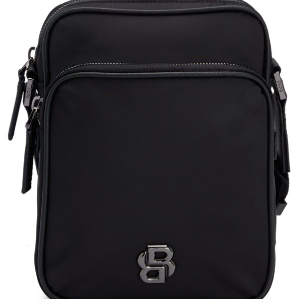 Sac reporter en twill à monogramme double B – Hugo Boss