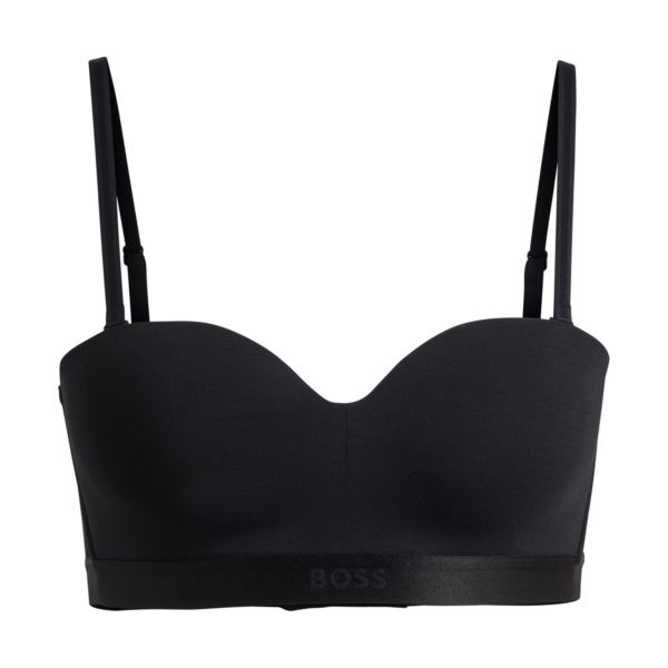 Soutien-gorge en coton mélangé avec bandeau logoté et bretelles amovibles – Hugo Boss