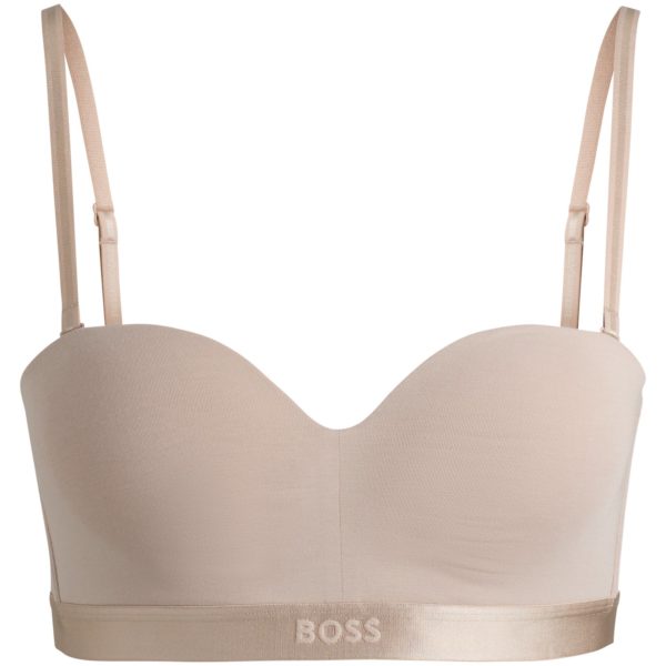Soutien-gorge en coton mélangé avec bandeau logoté et bretelles amovibles – Hugo Boss