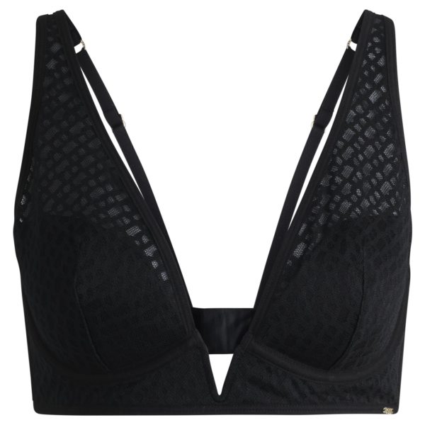 Soutien-gorge triangle en dentelle monogrammée avec garniture métallique – Hugo Boss