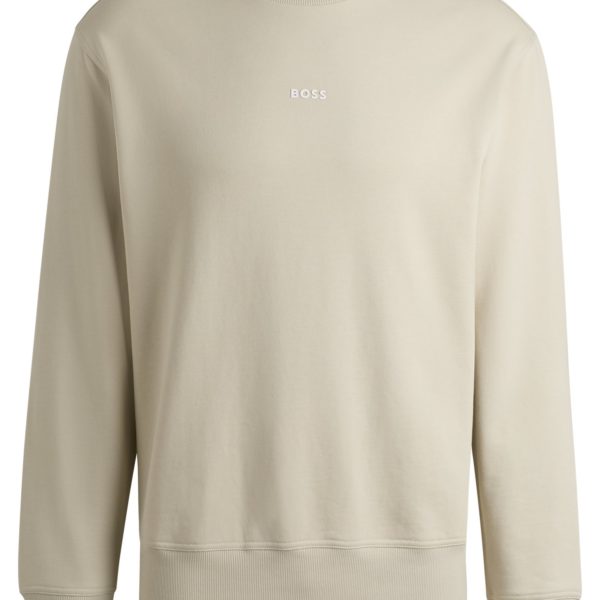 Sweat Relaxed en molleton de coton avec logo contrastant – Hugo Boss